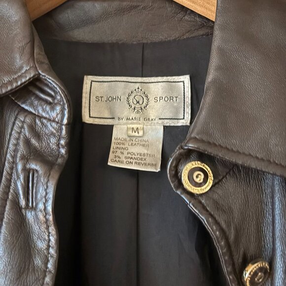 Vintage St John Sport Leather Jacket - Picture 2 of 5